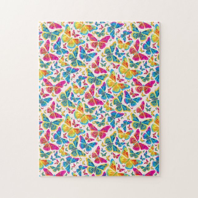 Bright colourful butterflies challenge puzzle (Vertical)