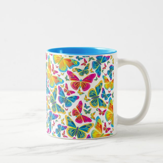 Bright colourful butterflies coffee mug (Right)