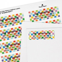 Bright Colourful Chequerboard Return Address