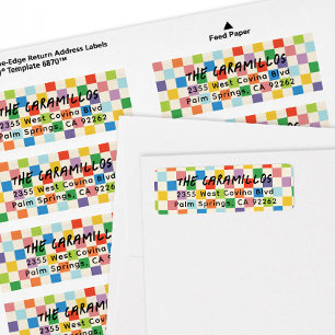 Bright Colourful Chequerboard Return Address