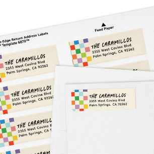 Bright Colourful Chequerboard Return Address