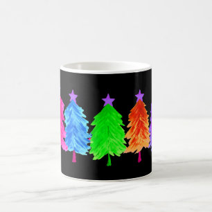 Bright Colourful Christmas Trees Coffee Mug