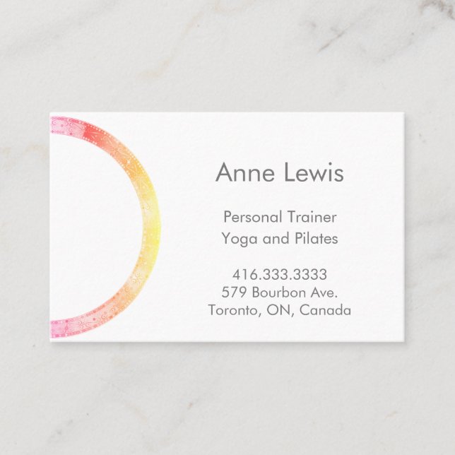 Bright Colourful Circle Mandala Business Card (Front)