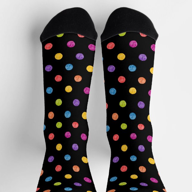 Bright Colourful Classic Polka Dot Pattern Socks (Top)