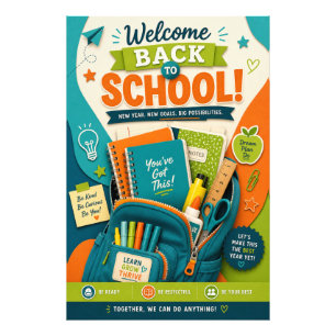 Bright, colourful, classroom wall art photo print