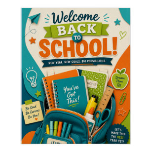 Bright, colourful, classroom wall art poster