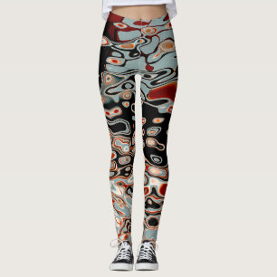 Bright Colourful Crazy Wavy Abstract Pattern Leggings