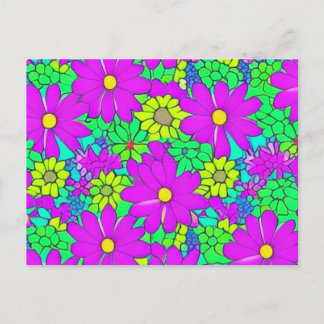 bright colourful daisies flower  postcard