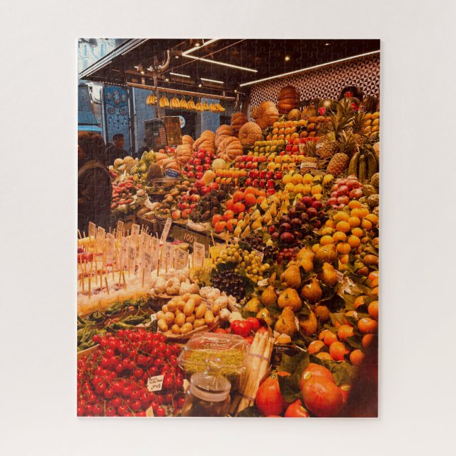 Bright Colourful Farmers Market Barcelona Jigsaw Puzzle (Vertical)
