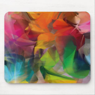 Bright Colourful Feather Art Mouse Mat