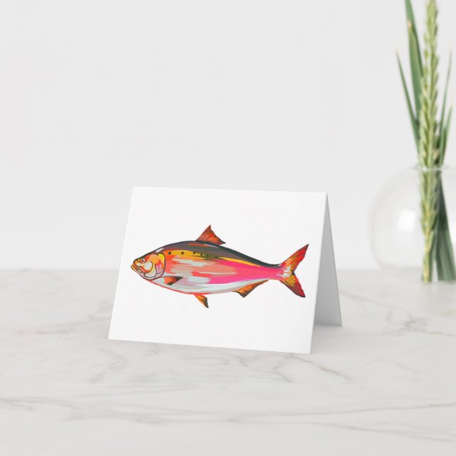 Bright, colourful fish greetings card (Front)