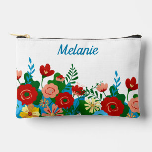 Bright Colourful Floral Bouquet Personalised Accessory Pouch