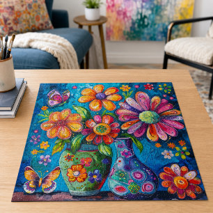 Bright Colourful Floral Jigsaw Puzzle