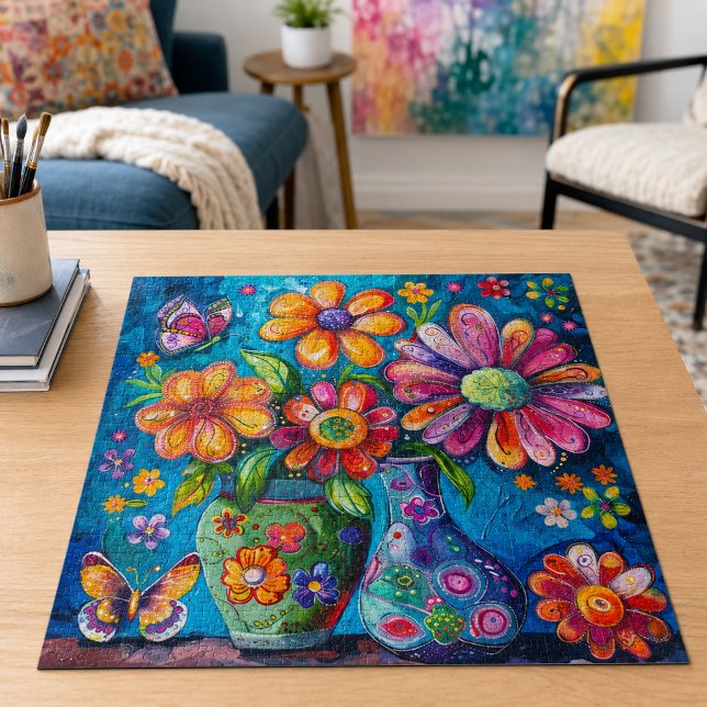Bright Colourful Floral Jigsaw Puzzle (Creator Uploaded)