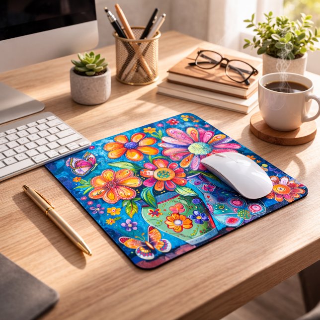 Bright Colourful Floral Mouse Mat (Creator Uploaded)