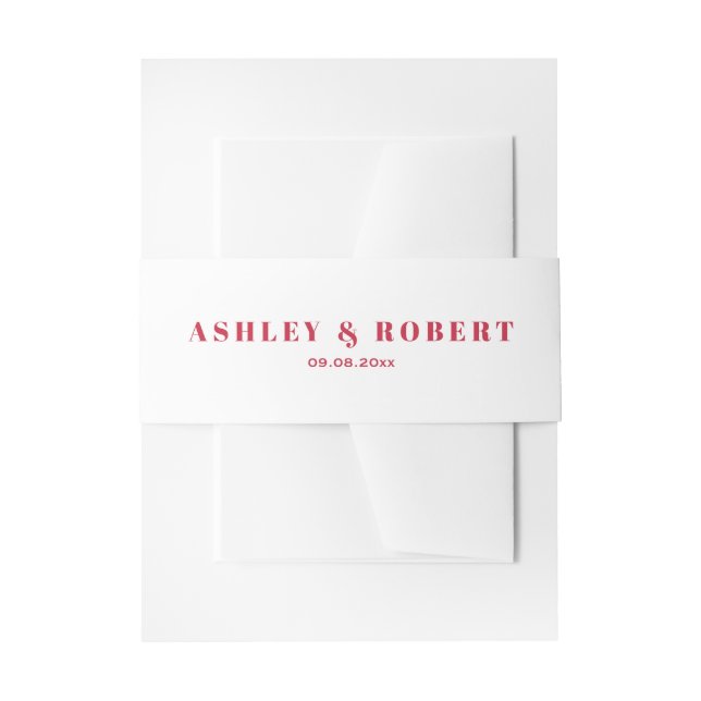 Bright & Colourful Floral Nouveau Pink Wedding Invitation Belly Band (Front Example)