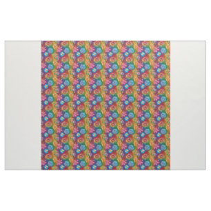 Bright Colourful Floral Pattern abstract Fabric