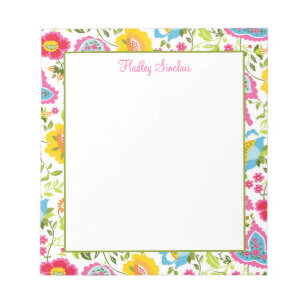 Bright Colourful Floral Pattern Notepad