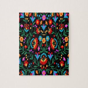 Bright Colourful Floral Print Jigsaw Puzzle