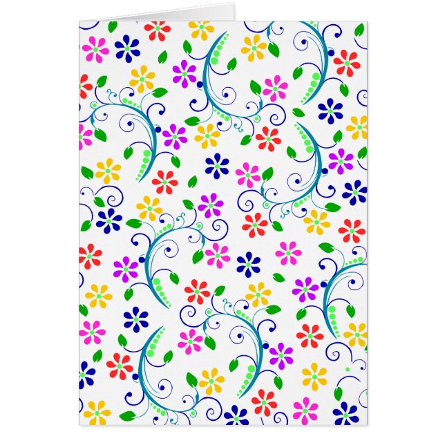 Bright, Colourful Floral Swirly Card Ensemble (Front)