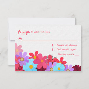 Bright & Colourful Floral Wedding RSVP Cards