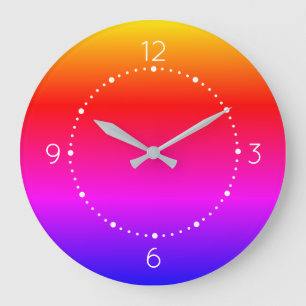Bright Colourful Flowing Colour Field Cheerful Large Clock