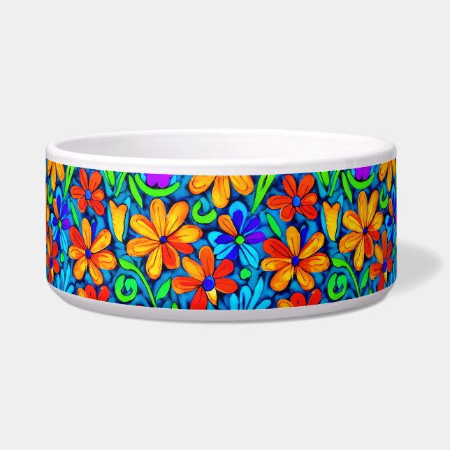 Bright Colourful Folk Art Flowers  (Front)