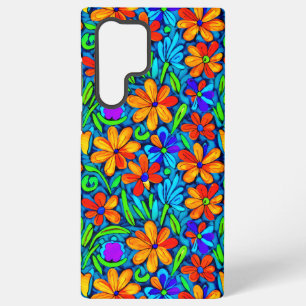 Bright Colourful Folk Art Flowers  Samsung Galaxy Case
