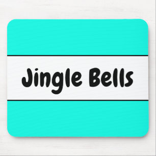Bright Colourful Fun Aqua Holiday "Jingle Bells" Mouse Mat