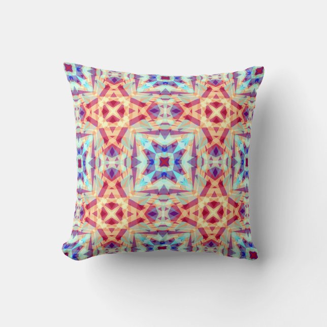 Bright Colourful Fun Home Vibes Purple Geometric Cushion (Front)