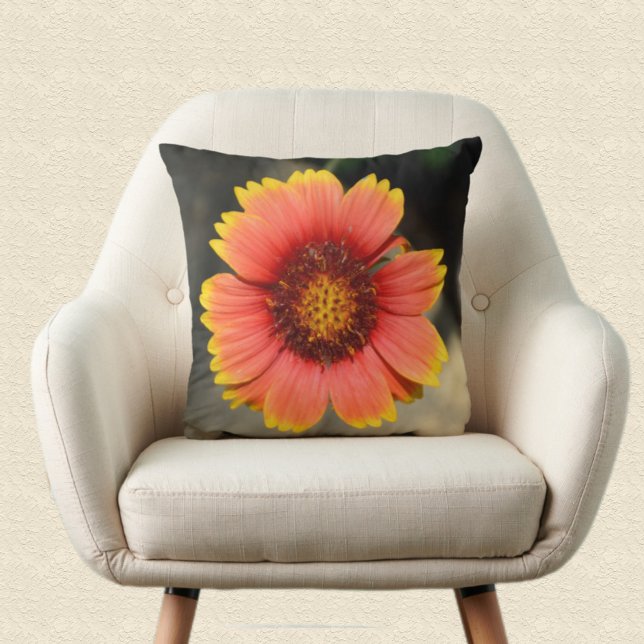 Bright Colourful Gaillardia Sunflower Floral Cushion (Creator Uploaded)