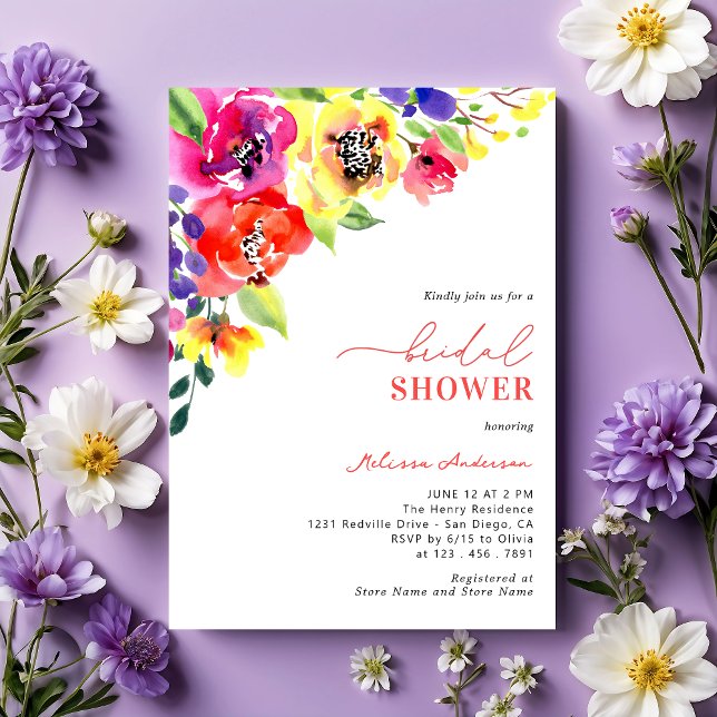Bright Colourful Garden Bridal Shower Invitation (Creator Uploaded)