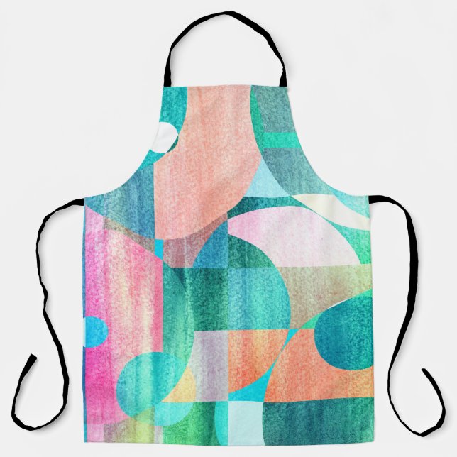 Bright, Colourful Geometric Abstract Apron (Front)