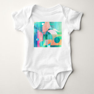 Bright, Colourful Geometric Abstract Baby Bodysuit
