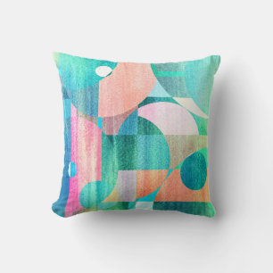 Bright, Colourful Geometric Abstract Cushion