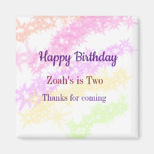 Bright colourful glitter background happy birthday magnet