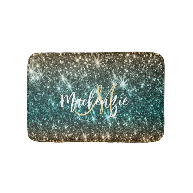 Bright Colourful Glitter Bath Mat (Front)