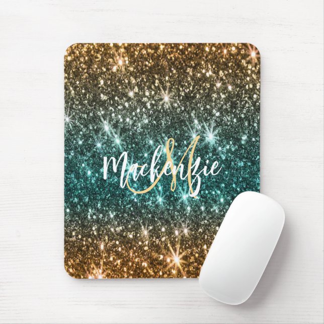 Bright Colourful Glitter Mouse Mat (With Mouse)