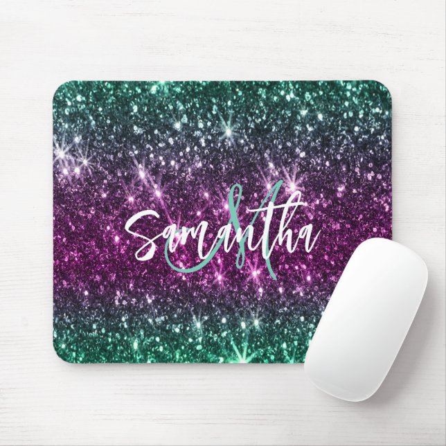 Bright Colourful Glitter Mouse Mat (With Mouse)