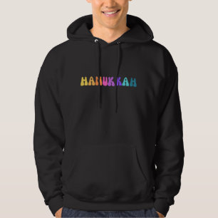 Bright Colourful Groovy Hanukkah Text Men’s Hoodie