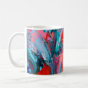 Bright colourful hand painted abstract backgrounda coffee mug