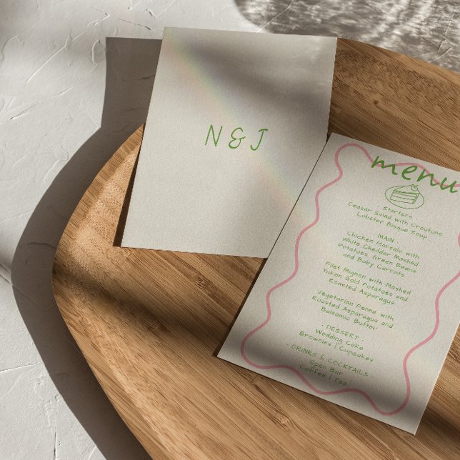 Bright Colourful Handwritten Fun Modern Wedding Menu (Creator Uploaded)