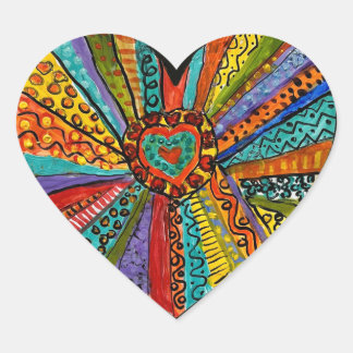 bright colourful heart explosion  sticker