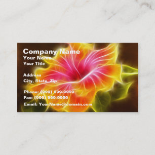 Bright Colourful Hibiscus Flower Business Card