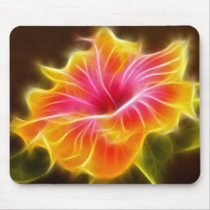 Bright Colourful Hibiscus Flower Mouse Mat