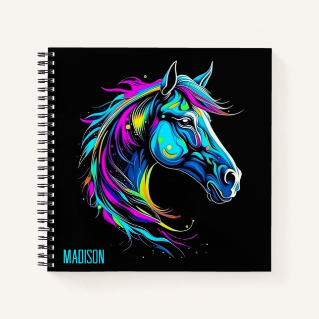 Bright Colourful Horse Notebook (Front)