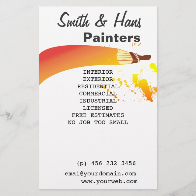 Bright Colourful House Painter Artist Flyer (Front)