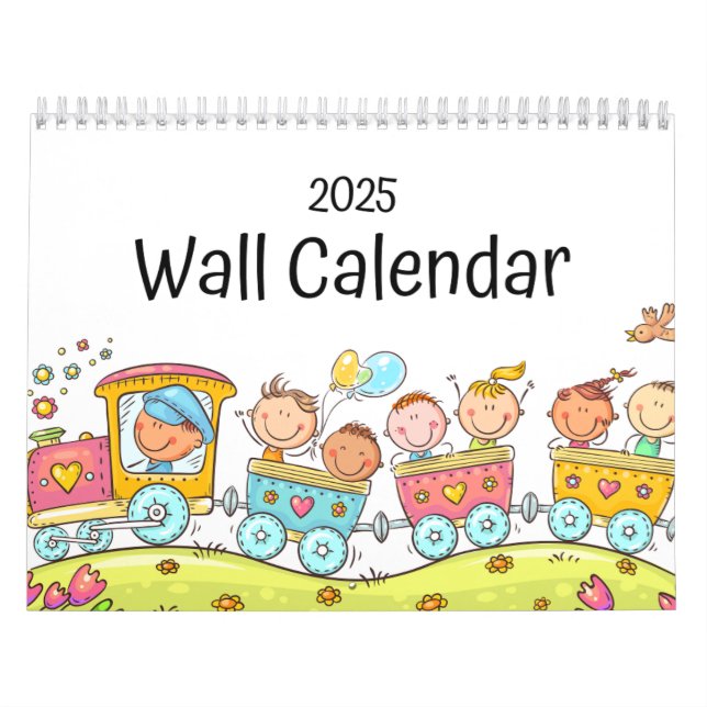 Bright Colourful Kids' 2025 Wall Calendar (Cover)