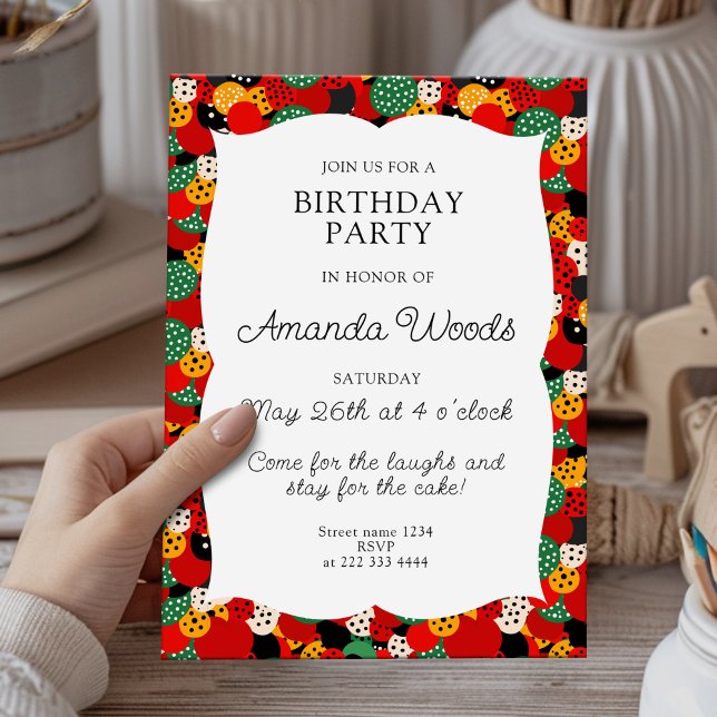 Bright colourful kids birthday party design invitation (Creator Uploaded)