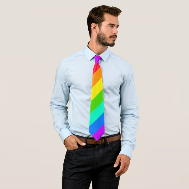 Bright Colourful LGBT Pride Tie (In Situ)